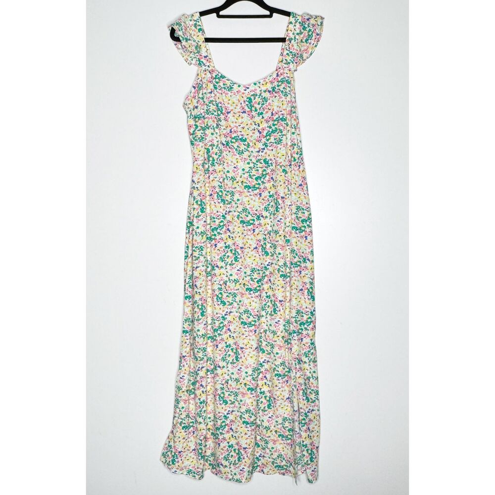 New Ann Taylor Loft Floral Sweetheart Neck Slit Midi Dress Women's Size 4